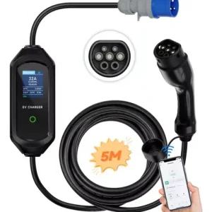 Cargador de vehículo monofásico, 220/230Vca, 32A, 7kW, cable 6m, Bluetooth, Wi-fi DPS II Goodwe